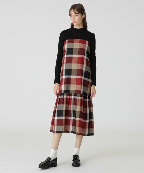 BLUE LABEL / BLACK LABEL CRESTBRIDGE / ブルーレーベル / ブラックレーベル・クレストブリッジ  ドレス | 【一部店舗限定】クレストブリッジチェックエアリーツイルテレココンビドレス | 詳細3