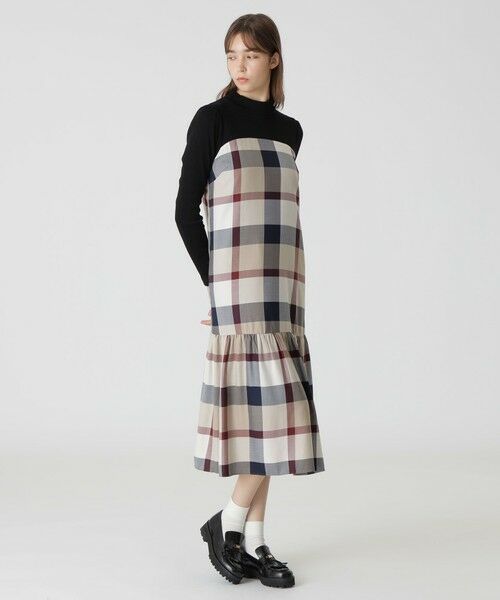 BLUE LABEL / BLACK LABEL CRESTBRIDGE / ブルーレーベル / ブラックレーベル・クレストブリッジ  ドレス | 【一部店舗限定】クレストブリッジチェックエアリーツイルテレココンビドレス | 詳細9