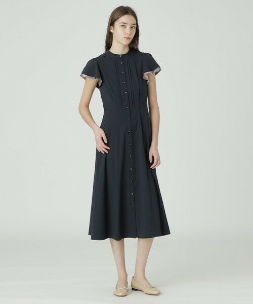ブルーレーベルクレストブリッジ ピンタックロング2wayドレス リボン 美品✨️ブルーレーベルクレストブリッジ ピンタックロング2way