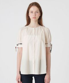 美品★バーバリーブラックレーベル 半袖 フリルニット 38 ホワイト 上品 美品☆バーバリーブラックレーベル 半袖 フリルニット 38