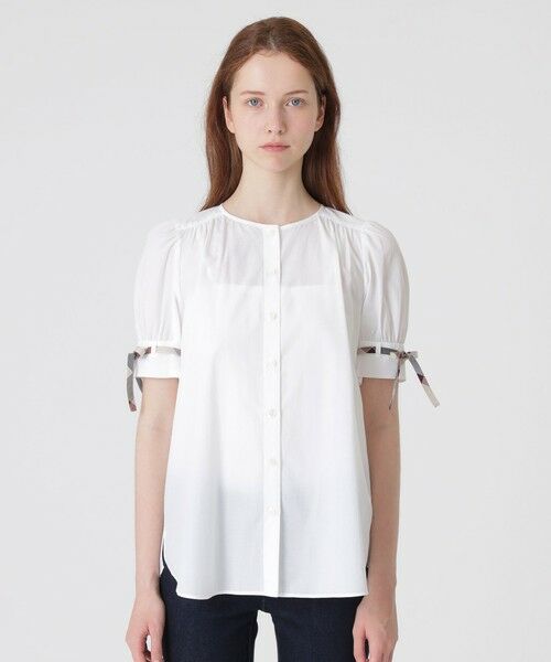 BLUE LABEL / BLACK LABEL CRESTBRIDGE/ブルーレーベル / ブラックレーベル・クレストブリッジ 【一部店舗限定】シャンブレーチュニックブラウス オフホワイト1 36 BLUE LABEL / BLACK LABEL CRESTBRIDGE/ブルーレーベル / ブラックレーベル・クレストブリッジ 【一部店舗限定】シャンブレーチュニックブラウス オフホワイト1 36