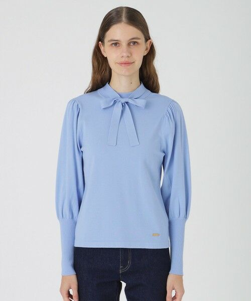 BLUE LABEL / BLACK LABEL CRESTBRIDGE/ブルーレーベル / ブラックレーベル・クレストブリッジ 【一部店舗限定】レーヨンストレッチニットマトンスリーブトップス ブルー1 38 BLUE LABEL / BLACK LABEL CRESTBRIDGE/ブルーレーベル / ブラックレーベル・クレストブリッジ 【一部店舗限定】レーヨンストレッチニットマトンスリーブトップス ブルー1 38