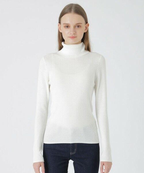 BLUE LABEL / BLACK LABEL CRESTBRIDGE / ブルーレーベル / ブラックレーベル・クレストブリッジ  ニット・セーター | 【一部店舗限定】ウールミックスリブタートル（オフホワイト1）