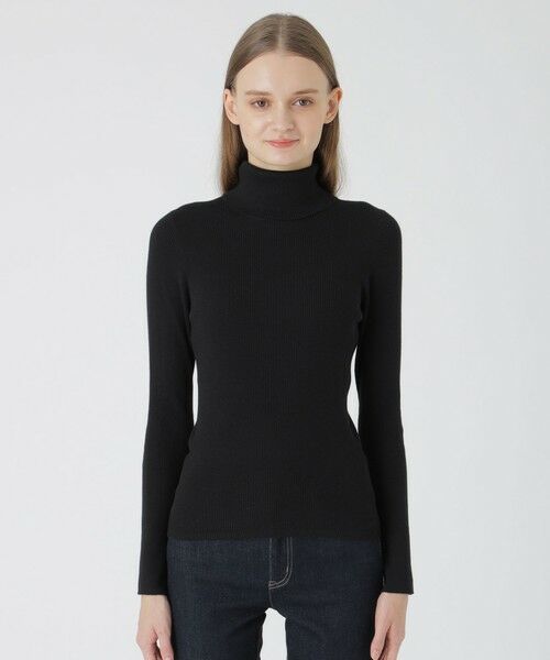 BLUE LABEL / BLACK LABEL CRESTBRIDGE / ブルーレーベル / ブラックレーベル・クレストブリッジ  ニット・セーター | 【一部店舗限定】ウールミックスリブタートル（ブラック）