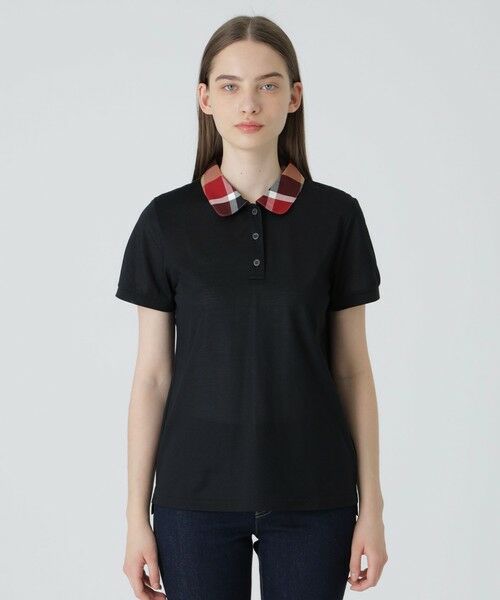 BLUE LABEL / BLACK LABEL CRESTBRIDGE / ブルーレーベル / ブラックレーベル・クレストブリッジ カットソー | 【一部店舗限定】チェックカラーカノコポロシャツ(ブラック)