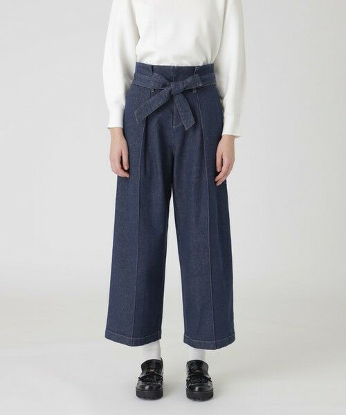 BLUE LABEL / BLACK LABEL CRESTBRIDGE / ブルーレーベル / ブラックレーベル・クレストブリッジ  その他パンツ | 【一部店舗限定】ムラ糸ストレッチデニムワイドパンツ（ネイビー3）