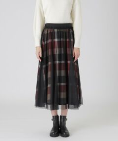 【一部店舗限定】クレストブリッジチェック5WAYチュールスカート