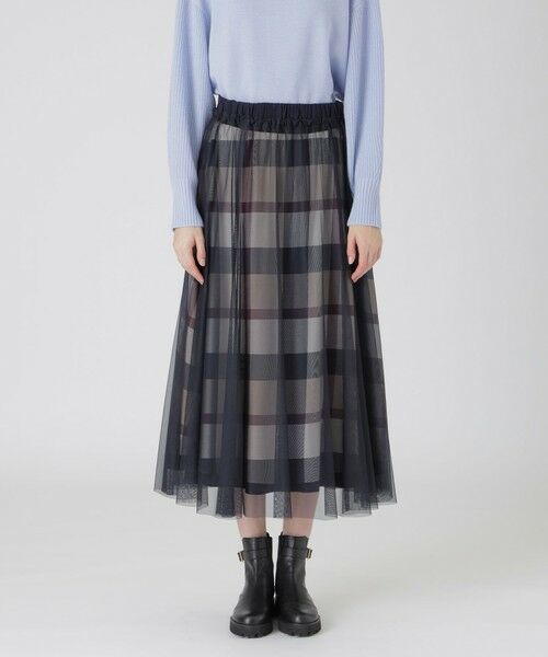 BLUE LABEL / BLACK LABEL CRESTBRIDGE/ブルーレーベル / ブラックレーベル・クレストブリッジ 【一部店舗限定】クレストブリッジチェック5WAYチュールスカート ネイビー3 38 BLUE LABEL / BLACK LABEL CRESTBRIDGE/ブルーレーベル / ブラックレーベル・クレストブリッジ 【一部店舗限定】クレストブリッジチェック5WAYチュールスカート ネイビー3 38