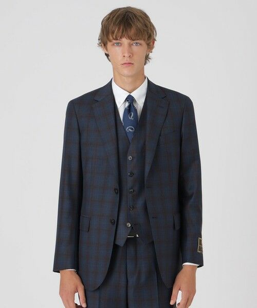 BLUE LABEL / BLACK LABEL CRESTBRIDGE/ブルーレーベル / ブラックレーベル・クレストブリッジ 【一部店舗限定】TALLIA DI DELFINO マローネチェックスリーピーススーツ ネイビー1 40 BLUE LABEL / BLACK LABEL CRESTBRIDGE/ブルーレーベル / ブラックレーベル・クレストブリッジ 【一部店舗限定】TALLIA DI DELFINO マローネチェックスリーピーススーツ ネイビー1 40