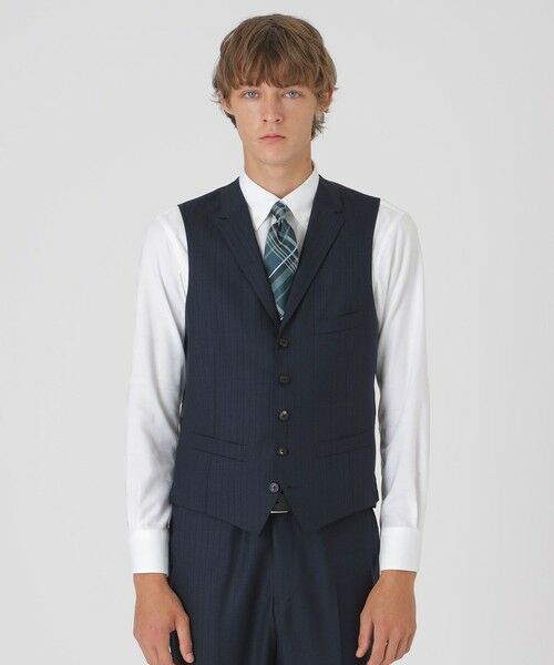 BLUE LABEL / BLACK LABEL CRESTBRIDGE / ブルーレーベル / ブラックレーベル・クレストブリッジ  セットアップ | MIYUKIプルシャンブルーシャドーストライプスリーピーススーツ | 詳細4