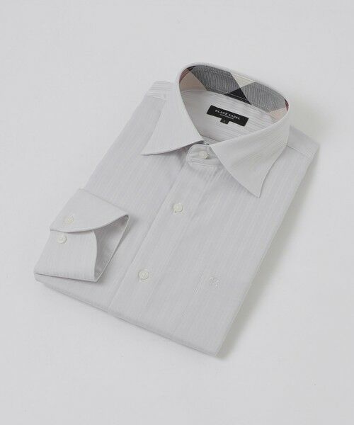 BLUE LABEL / BLACK LABEL CRESTBRIDGE/ブルーレーベル / ブラックレーベル・クレストブリッジ ハイストレッチシャドーストライプセミワイドカラーシャツ グレー1 M BLUE LABEL / BLACK LABEL CRESTBRIDGE/ブルーレーベル / ブラックレーベル・クレストブリッジ ハイストレッチシャドーストライプセミワイドカラーシャツ グレー1 M