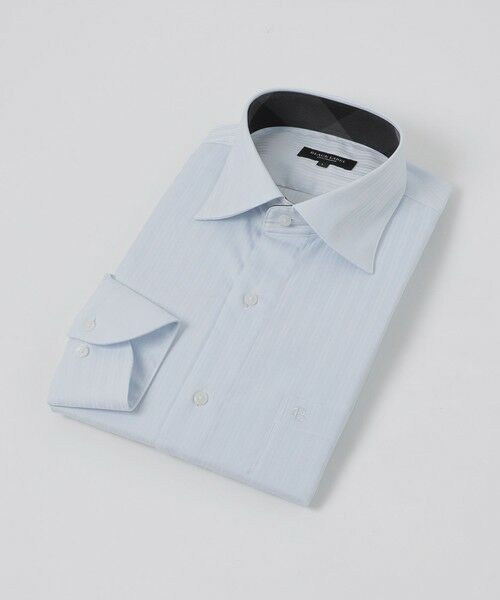 BLUE LABEL / BLACK LABEL CRESTBRIDGE / ブルーレーベル / ブラックレーベル・クレストブリッジ シャツ・ブラウス | ハイストレッチシャドーストライプセミワイドカラーシャツ(ライトブルー3)