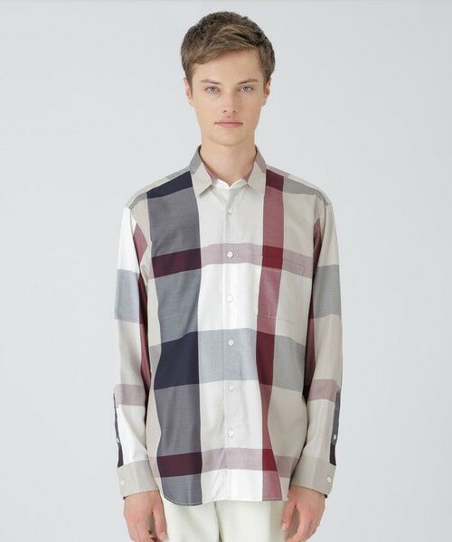 BLUE LABEL / BLACK LABEL CRESTBRIDGE/ブルーレーベル / ブラックレーベル・クレストブリッジ キュプラミックスオーガニックコットンクレストブリッジチェックシャツ ベージュ3 4L BLUE LABEL / BLACK LABEL CRESTBRIDGE/ブルーレーベル / ブラックレーベル・クレストブリッジ キュプラミックスオーガニックコットンクレストブリッジチェックシャツ ベージュ3 4L