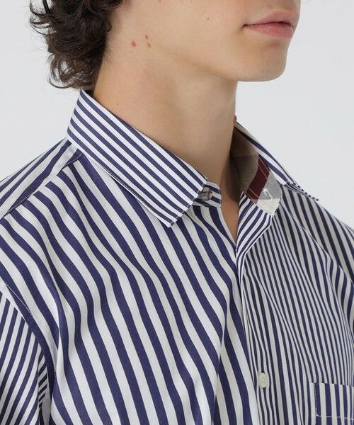 BLUE LABEL / BLACK LABEL CRESTBRIDGE / ブルーレーベル / ブラックレーベル・クレストブリッジ シャツ・ブラウス | ストライプコンビシャツ | 詳細4