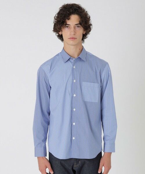 BLUE LABEL / BLACK LABEL CRESTBRIDGE / ブルーレーベル / ブラックレーベル・クレストブリッジ シャツ・ブラウス | ストライプコンビシャツ(ネイビー1)