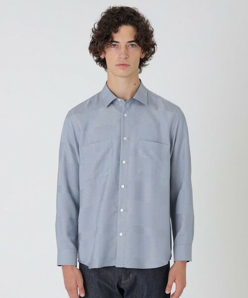 BLUE LABEL / BLACK LABEL CRESTBRIDGE/ブルーレーベル / ブラックレーベル・クレストブリッジ ブライトレーヨンシャドーチェックシャツ ライトブルー3 L BLUE LABEL / BLACK LABEL CRESTBRIDGE/ブルーレーベル / ブラックレーベル・クレストブリッジ ブライトレーヨンシャドーチェックシャツ ライトブルー3 L