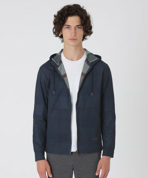 BLUE LABEL / BLACK LABEL CRESTBRIDGE / ブルーレーベル / ブラックレーベル・クレストブリッジ カットソー | ライトウェイトバックチェックパーカー(ネイビー1)