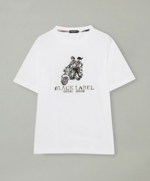 【新品】ブラックレーベルクレストブリッジ　カットソー　べ　M　バーバリー　813 美品 CB肩チェック ブラック カットソー ブランドロゴ サイズM