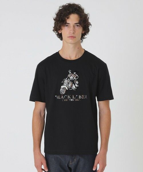 BLUE LABEL / BLACK LABEL CRESTBRIDGE/ブルーレーベル / ブラックレーベル・クレストブリッジ ハブラシスクーターTシャツ ブラック L BLUE LABEL / BLACK LABEL CRESTBRIDGE/ブルーレーベル / ブラックレーベル・クレストブリッジ ハブラシスクーターTシャツ ブラック L