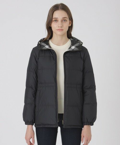 BLUE LABEL / BLACK LABEL CRESTBRIDGE / ブルーレーベル / ブラックレーベル・クレストブリッジ その他アウター | 【10th ANNIVERSARY】【はっ水】ストレッチタフタリバーシブルダウンコート(ブラック)