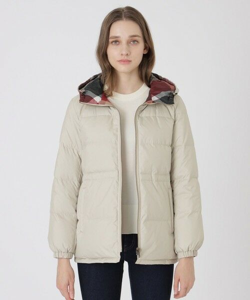 BLUE LABEL / BLACK LABEL CRESTBRIDGE / ブルーレーベル / ブラックレーベル・クレストブリッジ その他アウター | 【10th ANNIVERSARY】【はっ水】ストレッチタフタリバーシブルダウンコート(ベージュ1)