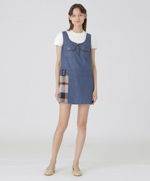 BLUE LABEL / BLACK LABEL CRESTBRIDGE / ブルーレーベル / ブラックレーベル・クレストブリッジ  ドレス | 【取扱店舗限定】スラブシャンブレーデニムジャンパースカート（ブルー2）