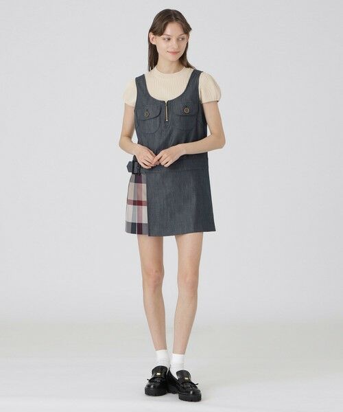 BLUE LABEL / BLACK LABEL CRESTBRIDGE / ブルーレーベル / ブラックレーベル・クレストブリッジ  ドレス | 【取扱店舗限定】スラブシャンブレーデニムジャンパースカート（ネイビー3）