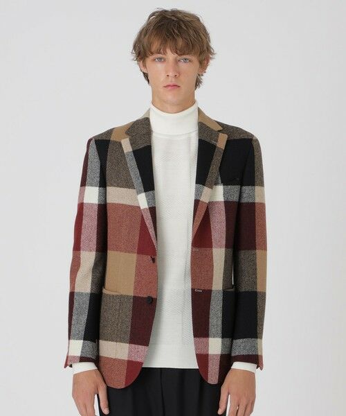 BLUE LABEL / BLACK LABEL CRESTBRIDGE / ブルーレーベル / ブラックレーベル・クレストブリッジ セットアップ | 【10th ANNIVERSARY】プレミアムブリティッシュツイードクレストブリッジチェックジャケット(レッド3)