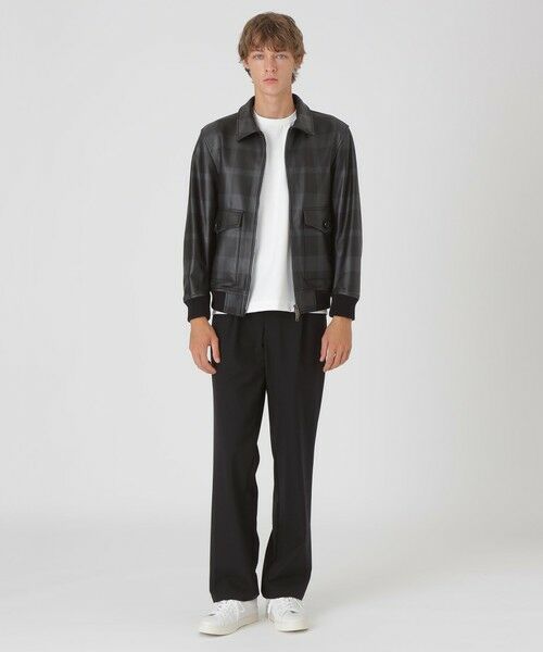 BLUE LABEL / BLACK LABEL CRESTBRIDGE / ブルーレーベル / ブラックレーベル・クレストブリッジ その他アウター | クレストブリッジチェックレザーフライトジャケット | 詳細1