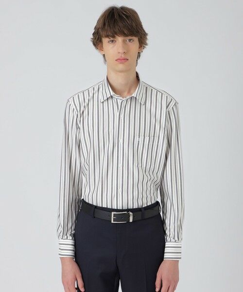 BLUE LABEL / BLACK LABEL CRESTBRIDGE / ブルーレーベル / ブラックレーベル・クレストブリッジ シャツ・ブラウス | カネマサオルタネ−トストライプジャージーセミワイドカラーシャツ | 詳細1