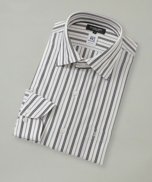 BLUE LABEL / BLACK LABEL CRESTBRIDGE / ブルーレーベル / ブラックレーベル・クレストブリッジ シャツ・ブラウス | カネマサオルタネ−トストライプジャージーセミワイドカラーシャツ(ホワイト)