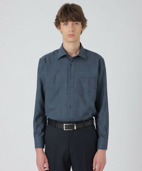 BLUE LABEL / BLACK LABEL CRESTBRIDGE / ブルーレーベル / ブラックレーベル・クレストブリッジ  シャツ・ブラウス | ウォッシャブルウールシャドークレストブリッジチェックセミワイドカラーシャツ | 詳細5