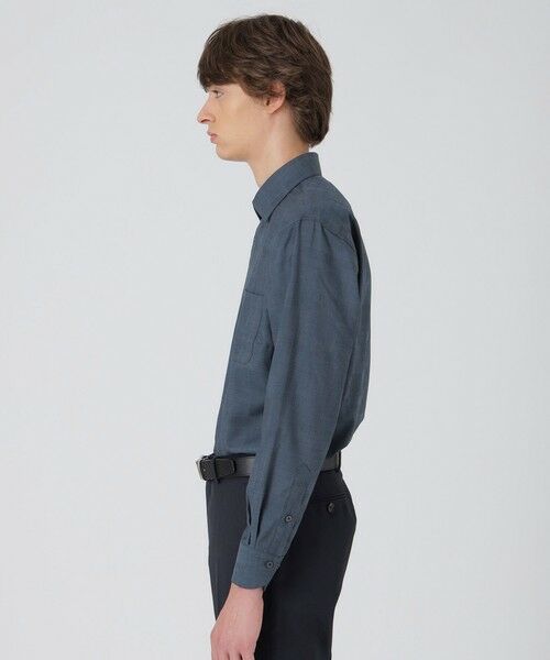 BLUE LABEL / BLACK LABEL CRESTBRIDGE / ブルーレーベル / ブラックレーベル・クレストブリッジ  シャツ・ブラウス | ウォッシャブルウールシャドークレストブリッジチェックセミワイドカラーシャツ | 詳細6