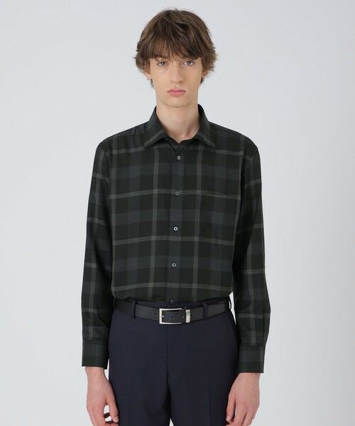 BLUE LABEL / BLACK LABEL CRESTBRIDGE / ブルーレーベル / ブラックレーベル・クレストブリッジ  シャツ・ブラウス | ウォッシャブルウールクレストブリッジチェックセミワイドカラーシャツ | 詳細1