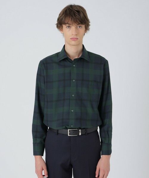BLUE LABEL / BLACK LABEL CRESTBRIDGE / ブルーレーベル / ブラックレーベル・クレストブリッジ  シャツ・ブラウス | ウォッシャブルウールクレストブリッジチェックセミワイドカラーシャツ | 詳細5