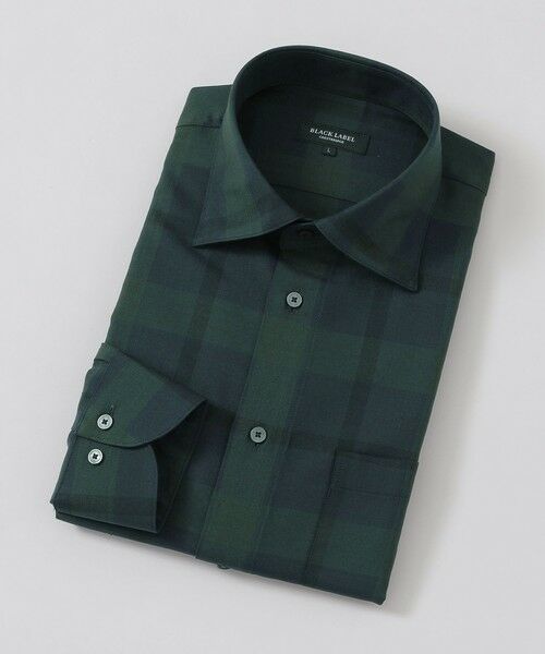 BLUE LABEL / BLACK LABEL CRESTBRIDGE/ブルーレーベル / ブラックレーベル・クレストブリッジ ウォッシャブルウールクレストブリッジチェックセミワイドカラーシャツ グリーン5 M BLUE LABEL / BLACK LABEL CRESTBRIDGE/ブルーレーベル / ブラックレーベル・クレストブリッジ ウォッシャブルウールクレストブリッジチェックセミワイドカラーシャツ グリーン5 M