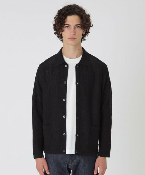 BLUE LABEL / BLACK LABEL CRESTBRIDGE/ブルーレーベル / ブラックレーベル・クレストブリッジ シアーチェックシャツカーディガン ブラック LL BLUE LABEL / BLACK LABEL CRESTBRIDGE/ブルーレーベル / ブラックレーベル・クレストブリッジ シアーチェックシャツカーディガン ブラック LL