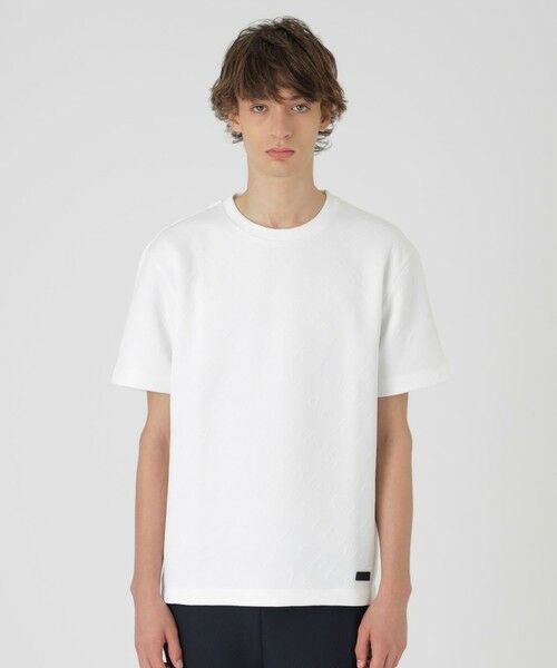BLUE LABEL / BLACK LABEL CRESTBRIDGE/ブルーレーベル / ブラックレーベル・クレストブリッジ 【BLACK lab.】ブリスターロゴジャカードTシャツ オフホワイト1 M BLUE LABEL / BLACK LABEL CRESTBRIDGE/ブルーレーベル / ブラックレーベル・クレストブリッジ 【BLACK lab.】ブリスターロゴジャカードTシャツ オフホワイト1 M