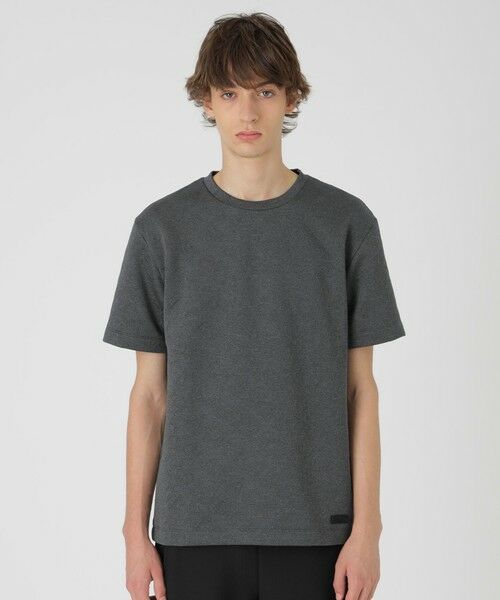 BLUE LABEL / BLACK LABEL CRESTBRIDGE / ブルーレーベル / ブラックレーベル・クレストブリッジ カットソー | 【BLACK lab.】ブリスターロゴジャカードTシャツ(グレー3)