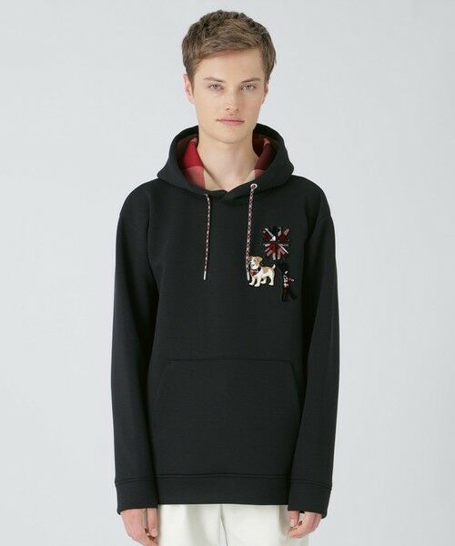 BLUE LABEL / BLACK LABEL CRESTBRIDGE / ブルーレーベル / ブラックレーベル・クレストブリッジ カットソー | 【一部店舗限定】ブリティッシュモチーフワッペンフーディー(ブラック)