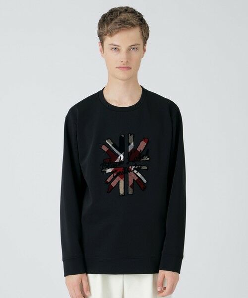BLUE LABEL / BLACK LABEL CRESTBRIDGE/ブルーレーベル / ブラックレーベル・クレストブリッジ 【一部店舗限定】ハブラシユニオンジャックスウェットシャツ ブラック LL BLUE LABEL / BLACK LABEL CRESTBRIDGE/ブルーレーベル / ブラックレーベル・クレストブリッジ 【一部店舗限定】ハブラシユニオンジャックスウェットシャツ ブラック LL
