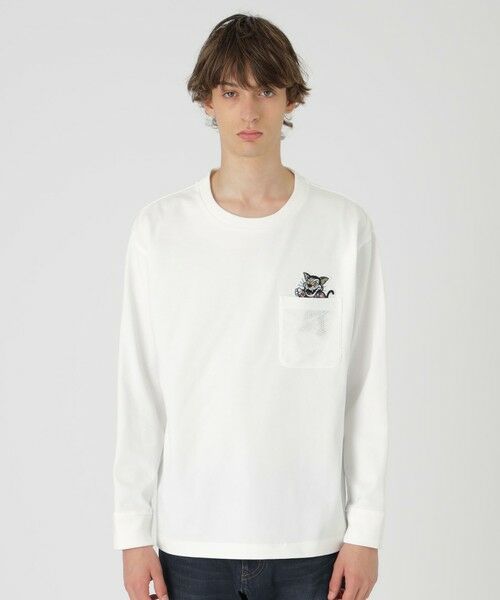 BLUE LABEL / BLACK LABEL CRESTBRIDGE/ブルーレーベル / ブラックレーベル・クレストブリッジ 【渋谷店・WEB限定】SWINGING CATニットポケットカットソー オフホワイト1 L BLUE LABEL / BLACK LABEL CRESTBRIDGE/ブルーレーベル / ブラックレーベル・クレストブリッジ 【渋谷店・WEB限定】SWINGING CATニットポケットカットソー オフホワイト1 L
