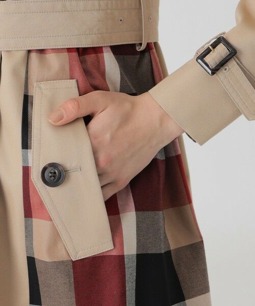 BLUE LABEL / BLACK LABEL CRESTBRIDGE / ブルーレーベル / ブラックレーベル・クレストブリッジ  その他アウター | 【10th ANNIVERSARY】ライトギャバジンパーシャルチェックトレンチコート | 詳細8