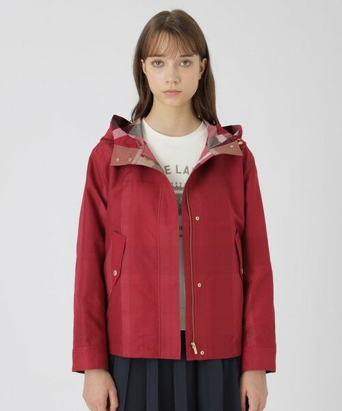 BLUE LABEL / BLACK LABEL CRESTBRIDGE / ブルーレーベル / ブラックレーベル・クレストブリッジ  その他アウター | 【はっ水】クレストブリッジチェックマウンテンパーカー（レッド1）