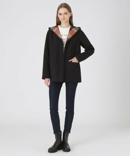 BLUE LABEL / BLACK LABEL CRESTBRIDGE / ブルーレーベル / ブラックレーベル・クレストブリッジ  その他アウター | クレストブリッジチェックリバーシブルダンボールミディ丈コーディガン | 詳細1