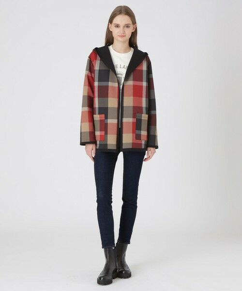 BLUE LABEL / BLACK LABEL CRESTBRIDGE / ブルーレーベル / ブラックレーベル・クレストブリッジ  その他アウター | クレストブリッジチェックリバーシブルダンボールミディ丈コーディガン | 詳細2