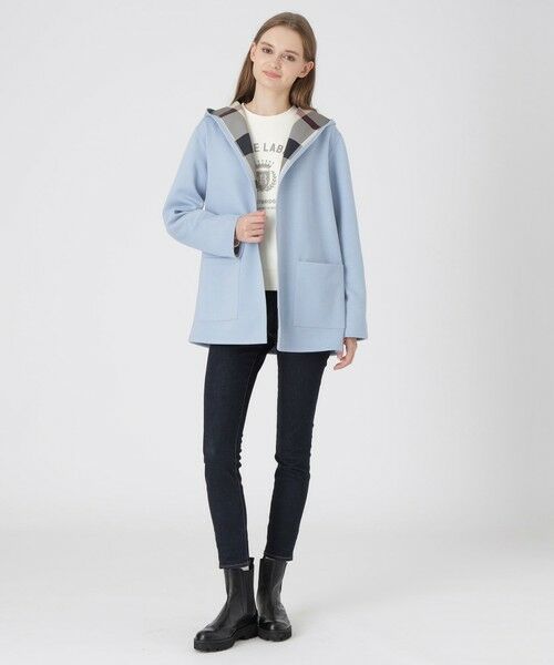 BLUE LABEL / BLACK LABEL CRESTBRIDGE / ブルーレーベル / ブラックレーベル・クレストブリッジ  その他アウター | クレストブリッジチェックリバーシブルダンボールミディ丈コーディガン | 詳細10