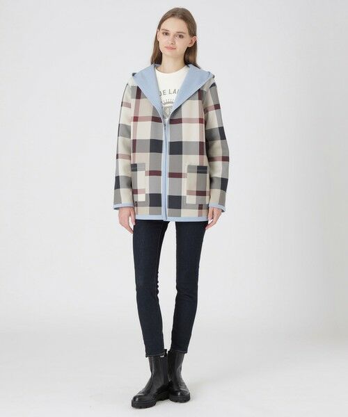 BLUE LABEL / BLACK LABEL CRESTBRIDGE / ブルーレーベル / ブラックレーベル・クレストブリッジ  その他アウター | クレストブリッジチェックリバーシブルダンボールミディ丈コーディガン | 詳細11