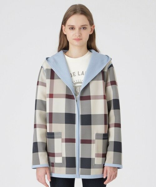 BLUE LABEL / BLACK LABEL CRESTBRIDGE / ブルーレーベル / ブラックレーベル・クレストブリッジ  その他アウター | クレストブリッジチェックリバーシブルダンボールミディ丈コーディガン | 詳細14