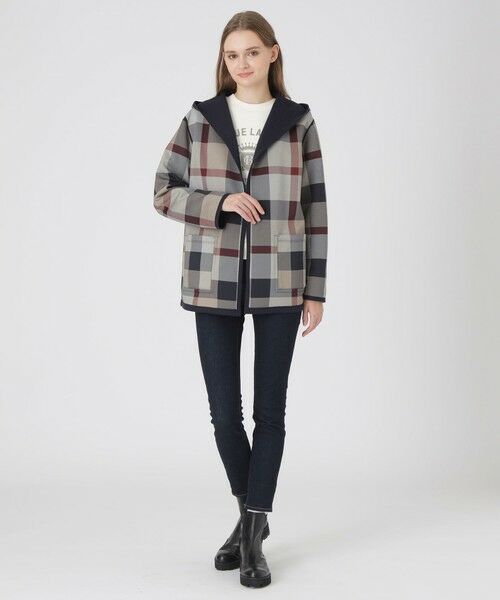 BLUE LABEL / BLACK LABEL CRESTBRIDGE / ブルーレーベル / ブラックレーベル・クレストブリッジ  その他アウター | クレストブリッジチェックリバーシブルダンボールミディ丈コーディガン | 詳細20